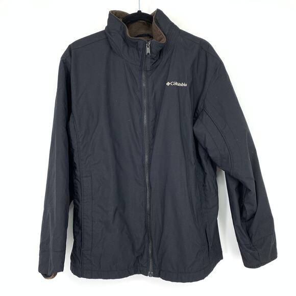 Columbia Jackets & Blazers - Columbia Full Zip Outerwear Jacket Womens Size Large Black Brown Fleece Lining